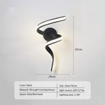 Applique Murale Led Design Contemporain Chic. A-Noir / Blanc Froid Chambre