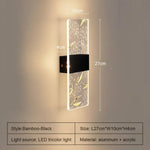 Applique Murale Led Design Contemporain Élégant 3 Couleurs-Bambou-Noir Chambre