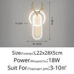 Applique Murale Led Design Contemporain Élégant C Blanc L22X28Cm 18W / Chaud (2700-3500K)