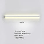 Applique Murale Led Design Contemporain Moderne. 80Cm-Blanc / Lumière Blanche Chambre