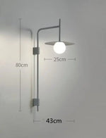 Applique Murale Led Design Élégant Articulé. D43Xh80Cm Gris Chambre