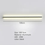 Applique Murale Led Design Élégant Contemporain 100 Cm-Noir / Lumière Blanche Chambre