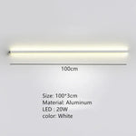 Applique Murale Led Design Élégant Contemporain 100Cm-Blanc / Lumière Blanche Chambre