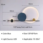 Applique Murale Led Design Élégant Contemporain Bleu 120Cm / Blanc Froid Chambre