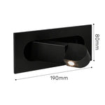 Applique Murale Led Design Élégant Lecture Rectangle Black / Warm White (2700-3500K) Chambre