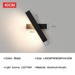 Applique Murale Led Design Élégant Lumineux. Noir-40Cm / Blanc Tricolore Chambre