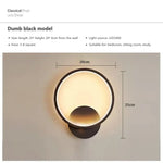 Applique Murale Led Design Élégant Minimaliste Type C Noir / Blanc Chaud Chambre
