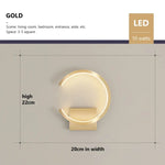 Applique Murale Led Design Élégant Minimaliste Typeb Doré / Blanc Chaud Chambre