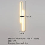 Applique Murale Led Design Élégant Moderne. B-120Cm-Blanc / Intensité Variable Chambre