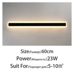 Applique Murale Led Design Élégant Moderne Noir L60Cm 23W / 3 Couleurs 2700-7000K) Chambre