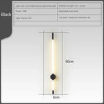Applique Murale Led Design Élégant Scandinave. Noir-50Cm-A / Blanc Froid (6000K) Chambre