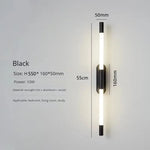 Applique Murale Led Design Élégant Scandinave. Noir-55Cm-B / Blanc Froid (6000K) Chambre