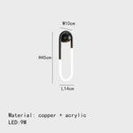 Applique Murale Led Design Épuré Élégant. 45Cm-Noir / Gradation Rc Corps En Cuivre Pur Chambre