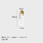 Applique Murale Led Design Épuré Élégant. 45Cm-Or / Gradation Rc Corps En Cuivre Pur Chambre