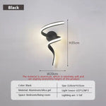 Applique Murale Led Design Épuré Élégant. Lwl033-A-Noir20Cm / Blanc Froid (Pas De Rc) Chambre