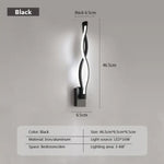 Applique Murale Led Design Épuré Élégant. Lwl033-C-Noir / Blanc Froid (Pas De Rc) Chambre