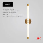 Applique Murale Led Design Minimaliste Élégant Or-2Pc / Blanc Froid 10W Chambre