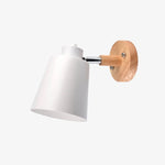 Applique Murale Led Design Scandinave Bois Métal Blanc Chambre