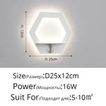 Applique Murale Led Design Scandinave Élégant. Pentagone Blanc 16W / Blanc Froid (5 500-7 000
