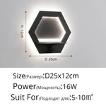 Applique Murale Led Design Scandinave Élégant. Pentagone Noir 16W / Blanc Froid (5 500-7 000