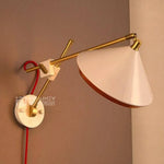 Applique Murale Led Dorée Design Rétro Blanc Chambre