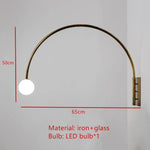 Applique Murale Led Dorée Minimaliste Chic. A-Or / Lumière Blanche Chambre