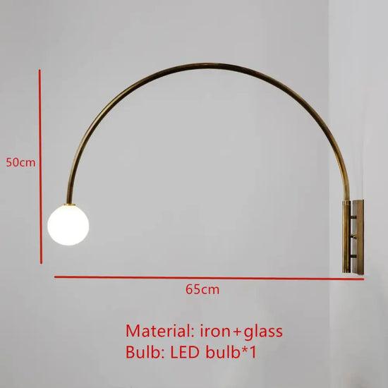 Applique Murale Led Dorée Minimaliste Chic. A-Or / Lumière Blanche Chambre