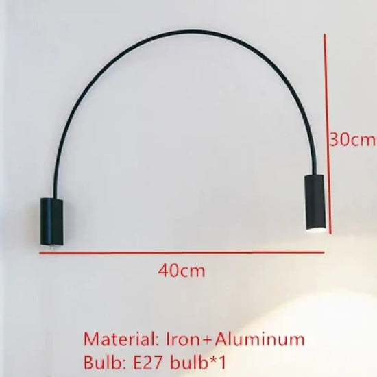 Applique Murale Led Dorée Minimaliste Chic. B-Noir / Lumière Chaude Chambre
