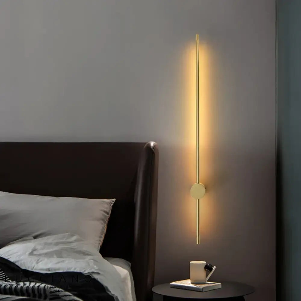 Applique Murale Led Dorée Minimaliste Élégante. Chambre