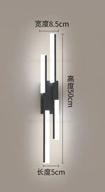 Applique Murale Led Élégante Design Contemporain. Noir 2 Chambre