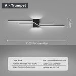 Applique Murale Led Élégante Design Contemporain Typea Noir 100Cm / Blanc Chaud Chambre