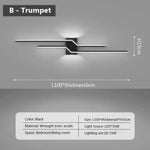 Applique Murale Led Élégante Design Contemporain Typeb Noir 100Cm / Blanc Chaud Chambre