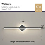 Applique Murale Led Élégante Design Contemporain Typeb Noir 80Cm / Blanc Chaud Chambre