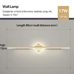Applique Murale Led Élégante Design Contemporain Typeb Or 80Cm / Blanc Chaud Chambre