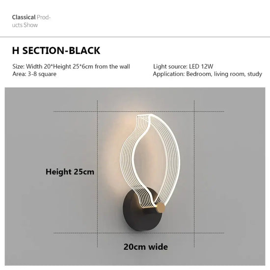 Applique Murale Led Élégante Design Contemporain Typeh / Natural White Chambre