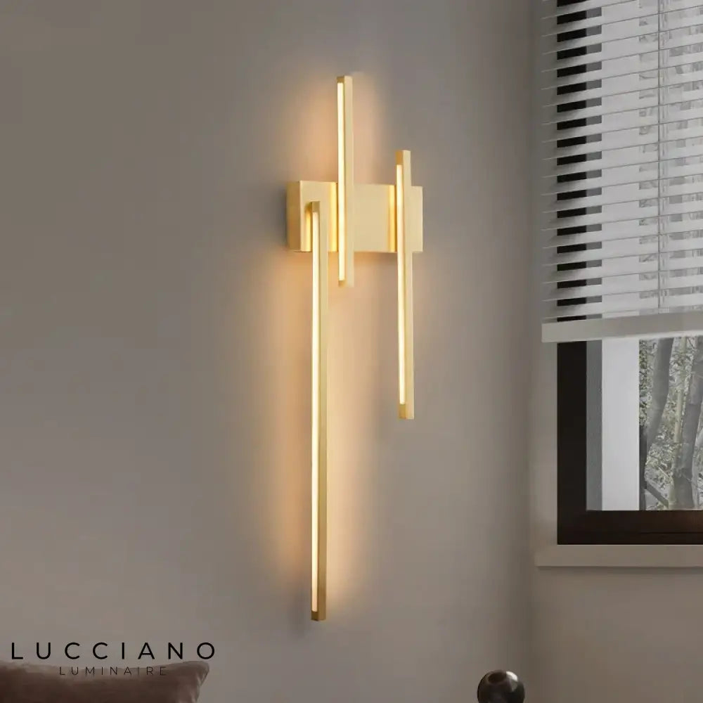 Applique Murale Led Élégante Design Laiton Chambre