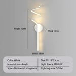 Applique Murale Led Élégante Design Lumineuse Blanc 70Cm / Froid Chambre