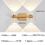 Applique Murale Led Élégante Design Minimaliste B-Gold 2Têtes / Blanc Chaud Chambre