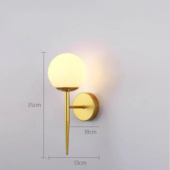 Applique Murale Led Élégante Design Minimaliste Verre Style Doré 1 Chambre