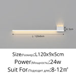 Applique Murale Led Élégante Et Moderne. Blanc L120X9Cm 24W / Froid (5 500-7 000 K). Chambre