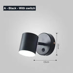 Applique Murale Led Élégante Et Moderne. Un Noir Avec Interrupteur / Blanc Chaud (2700-3500K)