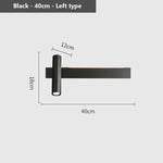 Applique Murale Led Élégante Minimaliste Design. L40Cm - Noir Gauche / 3 Couleurs Modifiables