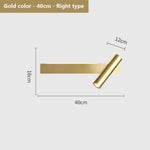 Applique Murale Led Élégante Minimaliste Design. L40Cm - Or Droite / 3 Couleurs Modifiables Chambre