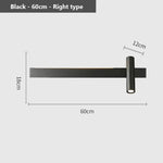 Applique Murale Led Élégante Minimaliste Design. L60Cm-Noir-Droite / 3 Couleurs Modifiables Chambre