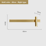 Applique Murale Led Élégante Minimaliste Design. L60Cm - Or Droite / 3 Couleurs Modifiables Chambre