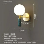 Applique Murale Led Élégante Minimaliste Scandinave Or Vert Chambre