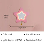 Applique Murale Led Élégante Pour Petit Espace. Étoile Rose Chambre