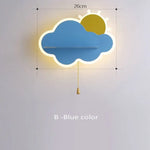 Applique Murale Led Enfants Design Moderne. B-Bleu / Blanc Chaud Chambre