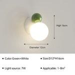 Applique Murale Led Épurée Minimaliste Scandinave B-Blanc Vert / Blanc Froid (5 500-7 000 K).