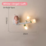 Applique Murale Led G4 Chambre Enfant Design Ange Blanc À Gauche / 3 Température De Couleur Applique